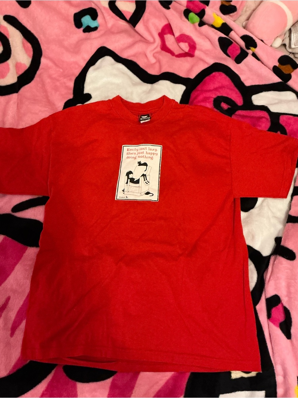 Emily The strange red graphic T-shirt size L